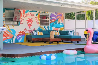 Image de The Playful Palm Retreat, 4br Heated Pool Near Ami & Img