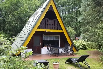 Image de Detached fin cabin on Lake Lübbesee with balcony, terrace and garden in Ahrensdorf