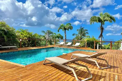 Image de Villa Blue Garden. 4 ch. piscine. Magnifique vue mer des Caraïbes.