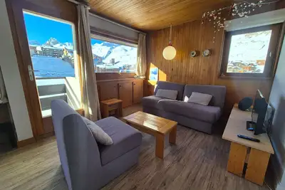 Image de Appartement fonctionnel Skis aux pieds avec balcon à Tignes