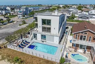 Private Luxury Beach Home in Brigantine with Pool, Spa & Rooftop Deck