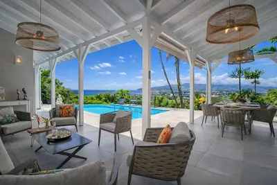 Image de Villa Perlane Bay – Villa de Luxe, 5 ch, piscine chauffée, vue mer des Caraïbes
