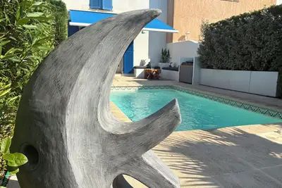 Image de Maison de pêcheur, piscine privée, clim, wifi, amarrage, plage à 5 min à pieds