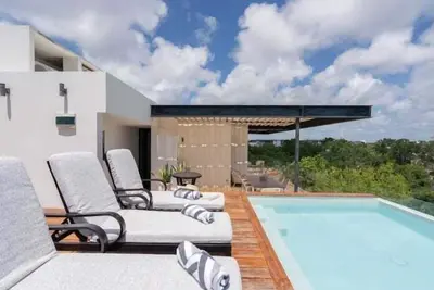 Image de Appartement · Tulum · ★4, 78 · 3 chambres · 3 lits · 3 salles de bain et 1 toilette