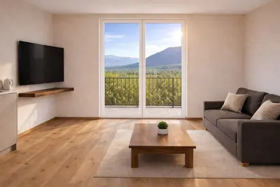 Image de Appartement 'Gala' avec vue sur la montagne, grand espace extérieur et piscine