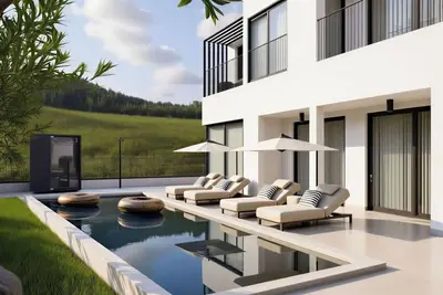 Image de Maison de vacances privée avec bain à remous, Wifi, piscine privée, climatisation, Tv, terrasse