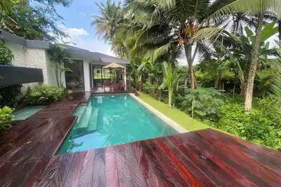 Villa 2ch-Ubud-piscine-Jungle rivière & rizière
