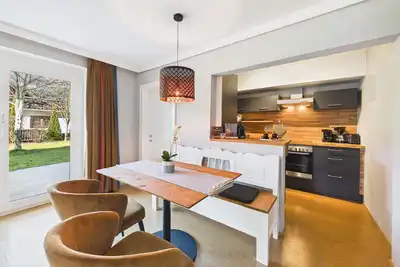 Image de Garden Oasis family suite: ground floor with garden & private beach, cabin, jetty