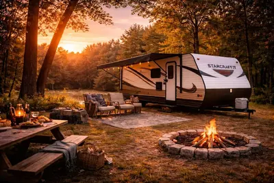 Image de Cozy Camper Rental @ Emrick Lake - Sleeps 4-5 - Family Friendly Glamping Retreat