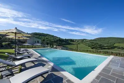 Image de Maison de vacances avec sauna, Wifi, piscine privée, climatisation, Tv, patio, vue panoramique