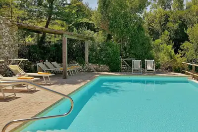 Image de Belle maison de vacances avec climatisation, piscine privée, Wifi, Tv, patio et vue panoramique