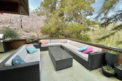 Image de Executive home on Capitol Hill at forest edge with hot tub, fire pit, backyard