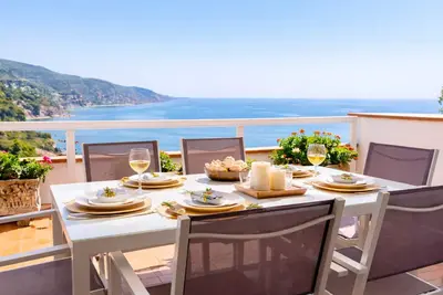 Image de 🏖 Terrasse + Vue mer + Plage privée.