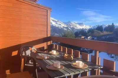 Image de 1er étage, balcon, parking, télévision, casier à ski, 25m², Combloux