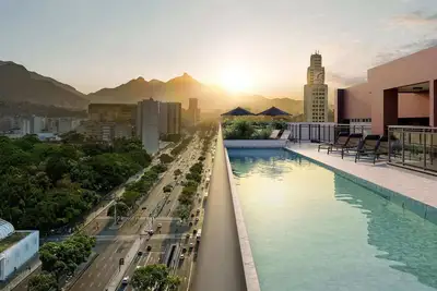 Image de Apartment for 4 people, gym, rooftop pool, Wi-Fi and subway at the door.