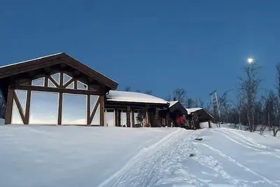 Image de Cabane en rondins avec vue panoramique sur le Hallingskarvet