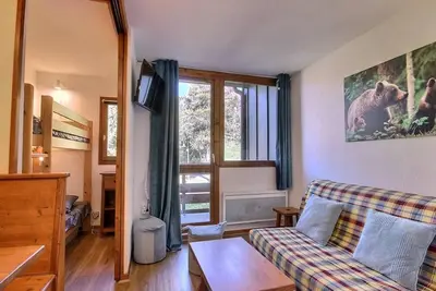Image de 150m du centre station, 5ème étage, balcon, télévision, casier à ski, 20m², Peisey-Vallandry