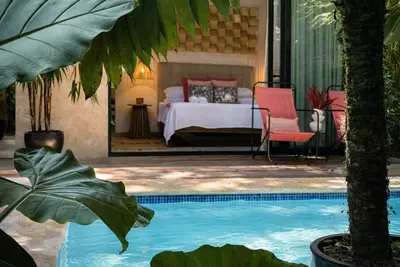 Image de Exotic living with a private pool, just steps from the beach.