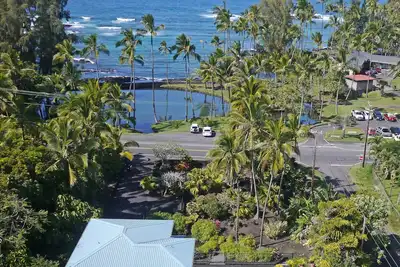 Image de Meilleur emplacement Hilo. Ocean Frt de luxe, sable noir et tortues @ Richardsons Beach
