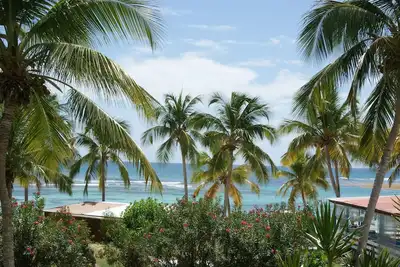 Image de Anse des Rochers beau studio \"bleu coco\" avec très belle vue mer.