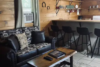 Image de 3 chambres 1 salle de bain cabine confortable Wi-Fi 1 mile de la rivière Tippy Big Manistee