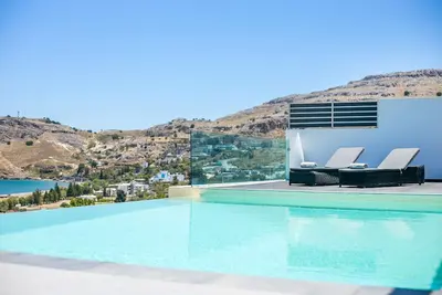 Image de Belle décoration et superbe vue mer, piscine chauffée