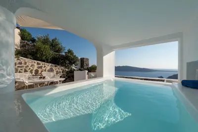 Image de Villa de luxe de 3 chambres à Oia avec vue fantastique sur la mer et piscine jacuzzi