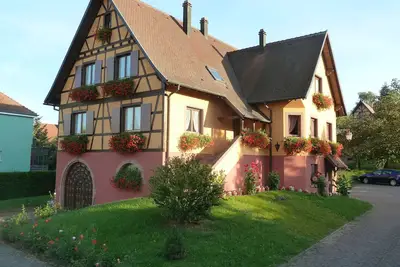 Image de Le Gitzelbrunnen. Maison  typique à colombages