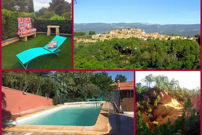 Image de Mas provençal avec piscine chauffée : Roussillon en Provence (Luberon)