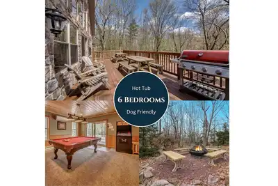 Image de Vue \"Red Rock\" de Big Boulder, 6 chambres, 2 suites principales, bain à remous, table de billard, Wifi