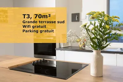 Gîte Bons Amis - Dijon centre ville. 70 m², 6 pers. Terrasse sud, parking, Wifi