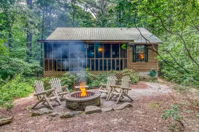 Image de Adorable et les chiens w / bain à remous, air hockey, firepit! Près de parc d'état!