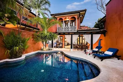 Image de Piscine privée Villa- privée charmante, près de la plage, câble, barbecue à gaz, a / c