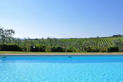 Image de Appartement avec piscine, climatisation, Wifi, vue panoramique, parking, près de Greve In Chianti