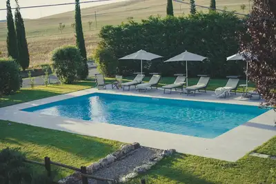 Image de Maison de vacances avec Wifi, piscine privée, Tv, vue panoramique, parking, près de Montepulciano