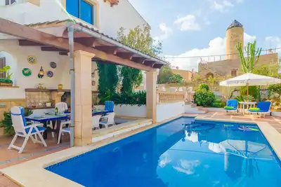 Image de Can Nicolau - Villa with private pool 500 from the beach in Colònia de San Pere. Free WiF