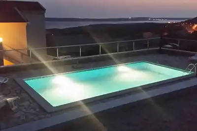 Garçonnière avec la terrasse et la vue sur le mer Zubovici, Pag (As-9365-a)