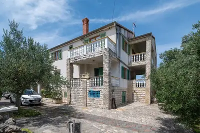 Image de Garçonnière avec le balcon et la vue sur le mer Mrljane, Pasman (As-327-b)