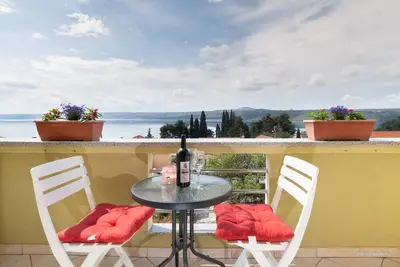 Image de Appartement d'une chambre avec le balcon et la vue sur le mer Posedarje, Novigrad (A-6190-b)