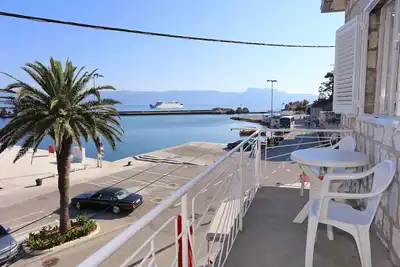 Image de Appartement d'une chambre avec le balcon et la vue sur le mer Trpanj, Peljesac (A-9487-a)