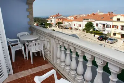 Appartement de deux chambres avec la terrasse et la vue sur le mer Vrsar, Porec (A-3007-a)