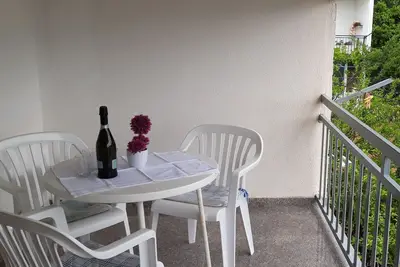 Image de Garçonnière avec la terrasse et la vue sur le mer Podaca, Makarska (As-6745-d)