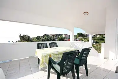 Image de Appartement de deux chambres avec la terrasse et la vue sur le mer Kampor, Rab (A-5059-a)
