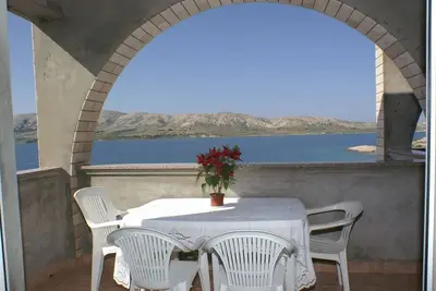 Image de Appartement de deux chambres avec la terrasse et la vue sur le mer Zubovici, Pag (A-4130-e)