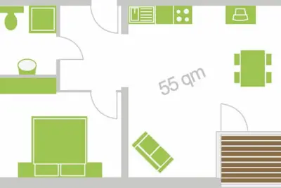 Image de Appartement 1 - 55 mètres carrés (2-4 personnes), balcon - \"Weichaer Hof\" Fbs Sonja Fritsch & Hagen Schmidt GbR