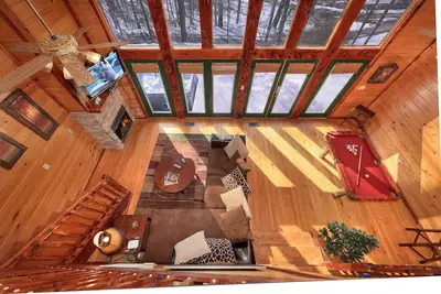 Image de 1 chambre cabine isolée en bordure du parc national Great Smoky Mountain