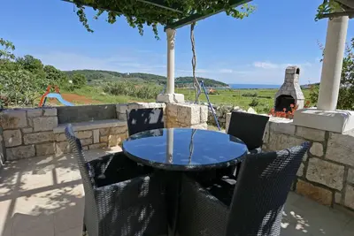 Image de Appartement d'une chambre avec la terrasse et la vue sur le mer Lumbarda, Korcula (A-4429-a)