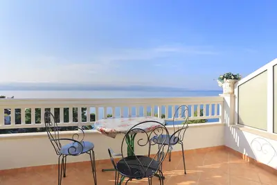 Image de Appartement d'une chambre avec la terrasse et la vue sur le mer Balica Rat, Omis (A-2753-b)