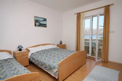 Image de Appartement d'une chambre avec la terrasse et la vue sur le mer Pag (A-6291-c)