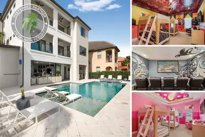 Image de Villa de luxe de 8 400 pieds carrés avec salle de jeux, home cinéma, piscine privée et spa